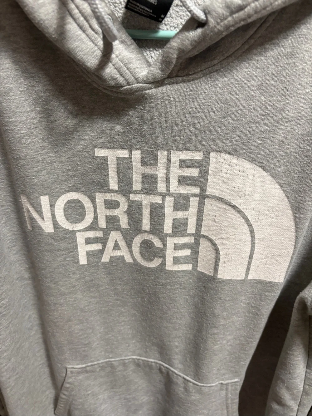 The North Face Men's Light Gray Logo Hoodie Sweatshirt